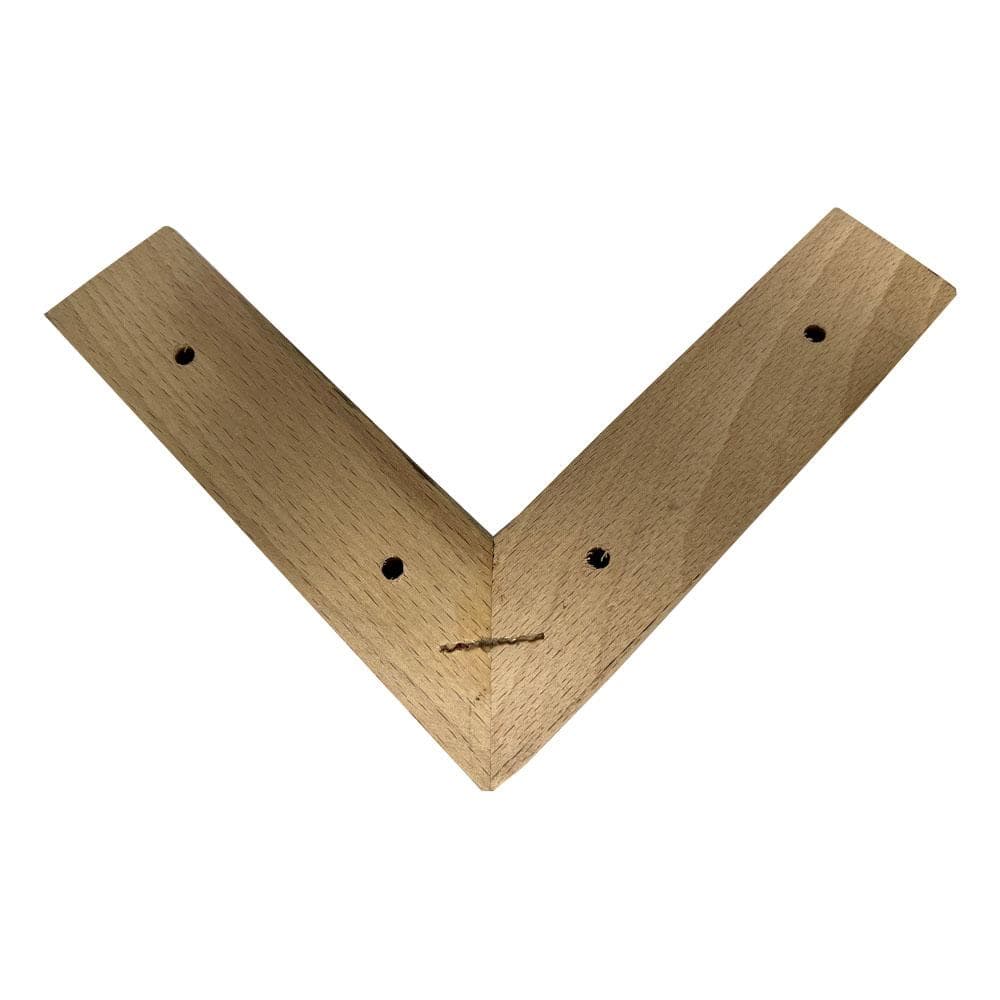 Meubelpoot hoek 18 bij 18 cm en hoogte 4,5 cm van massief hout
