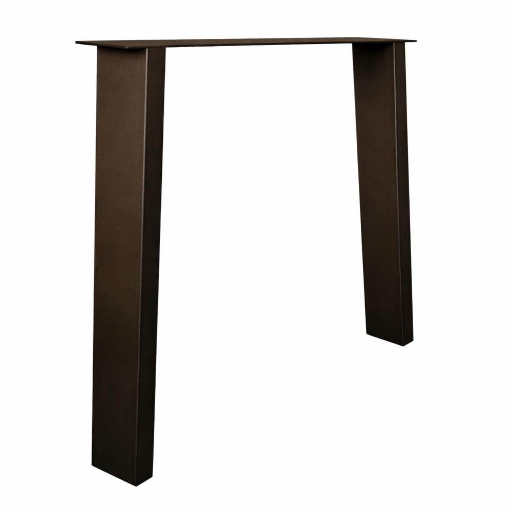 Stalen tafelpoot anodic brown trapezium 80 bij 10 cm en hoogte 72 cm (4 x 10 cm)