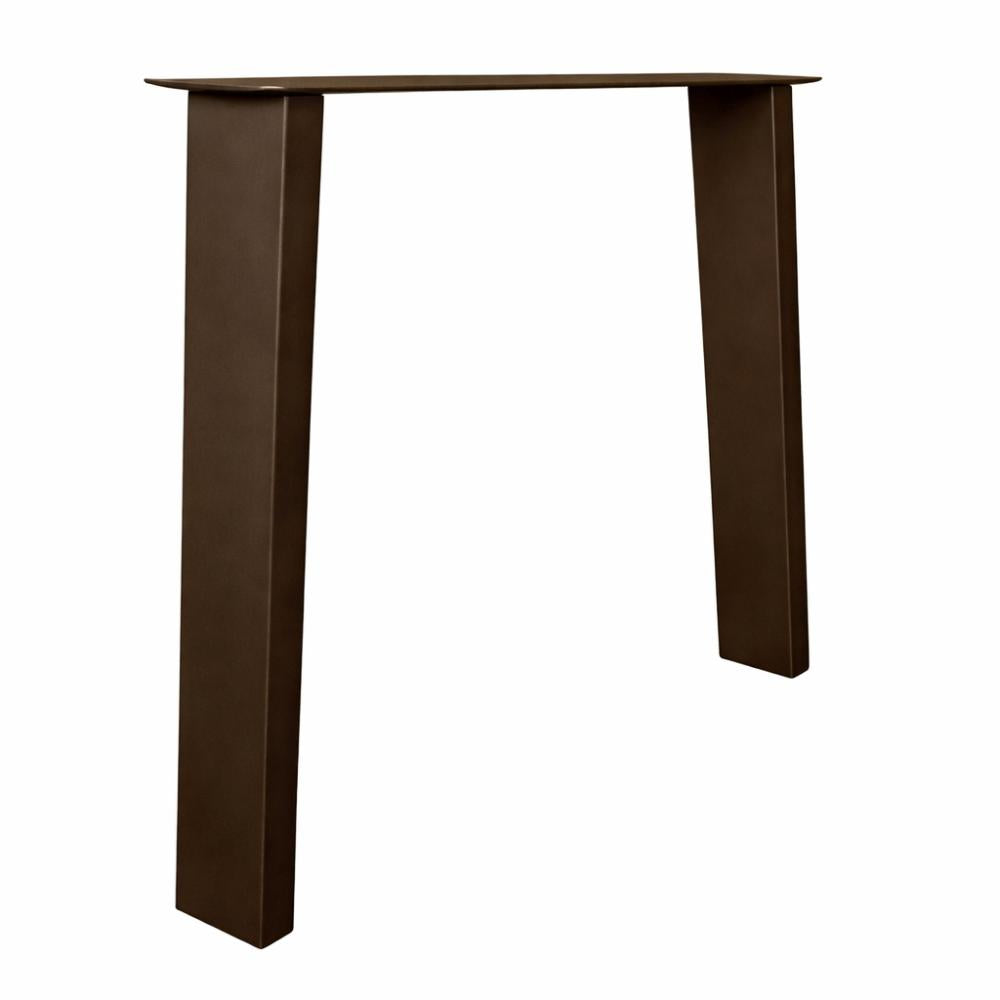 Stalen tafelpoot anodic bronze trapezium 80 bij 10 cm en hoogte 72 cm (4 x 10 cm)