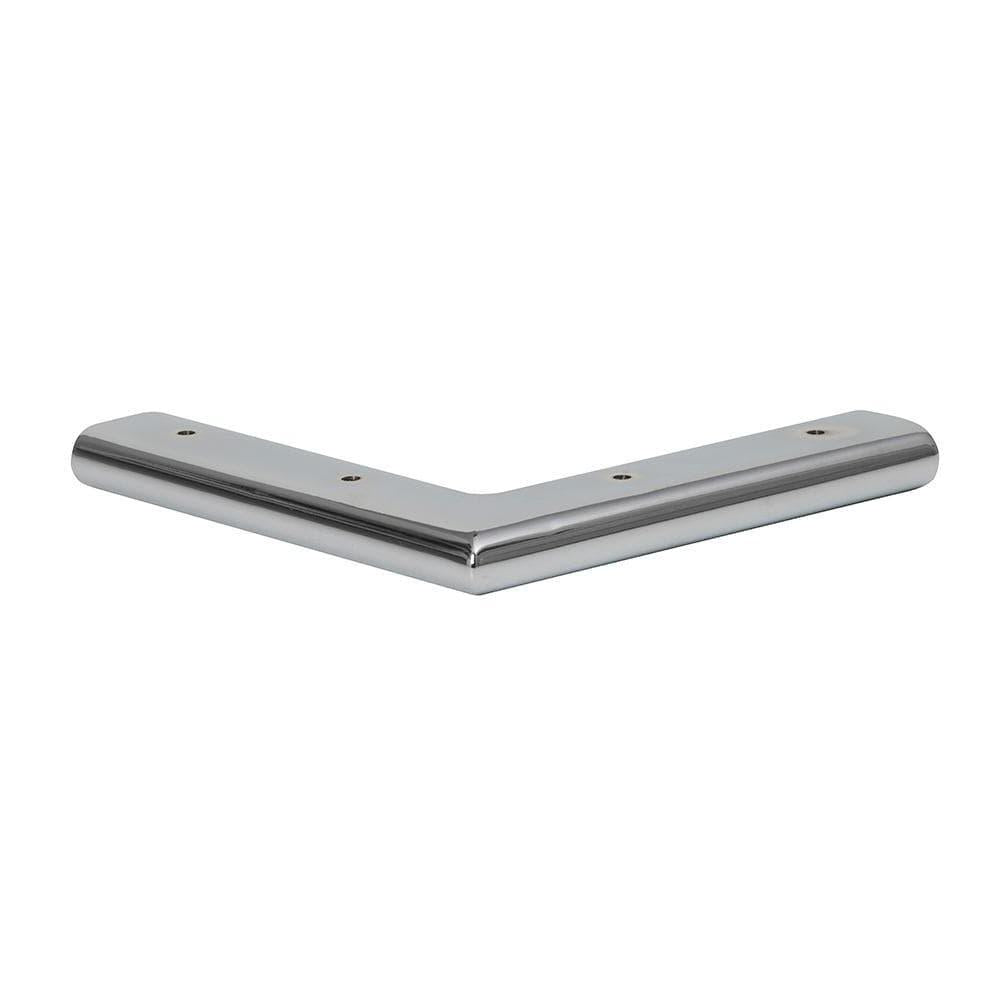Stalen meubelpoot chroom hoek 18 bij 18 cm en hoogte 2 cm (2 x 4 cm)