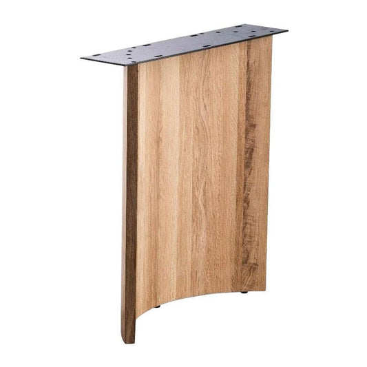 Eiken houten gebogen poot 69 cm bij 22 cm en hoogte 75 cm - 2 stuks