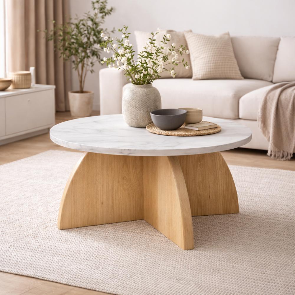 Salon onderstel eiken hout 70 bij 70 cm en hoogte 36,5cm