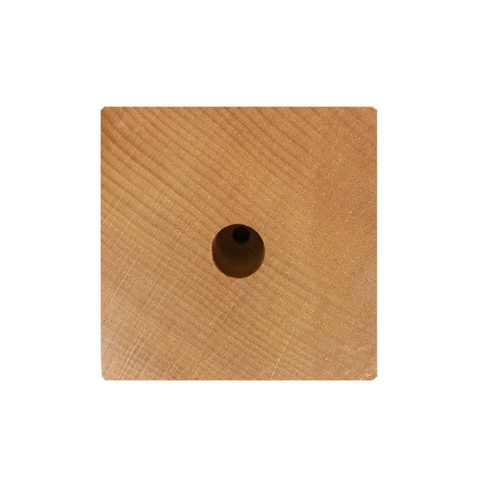 Meubelpoot vierkant 8 bij 8 cm en hoogte 5 cm van massief hout