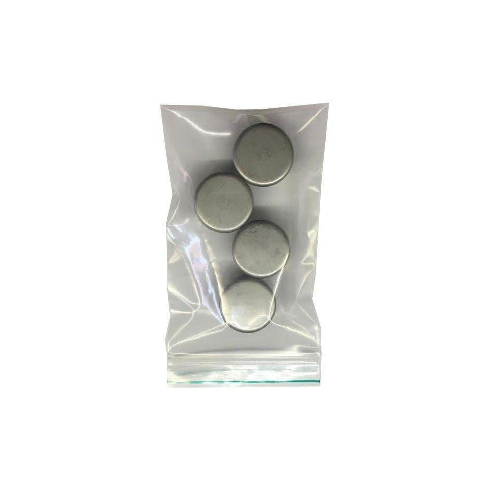 Inslagdop/meubeldop rvs look rond Ø 3,2 cm en hoogte 0,4 cm van kunststof - 4 stuks
