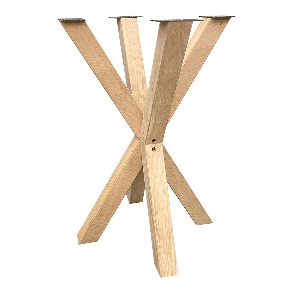 Spinpoot van eikenhout horeca bartafel 70 bij 70 cm en hoogte 100 cm (8 x 8 cm)