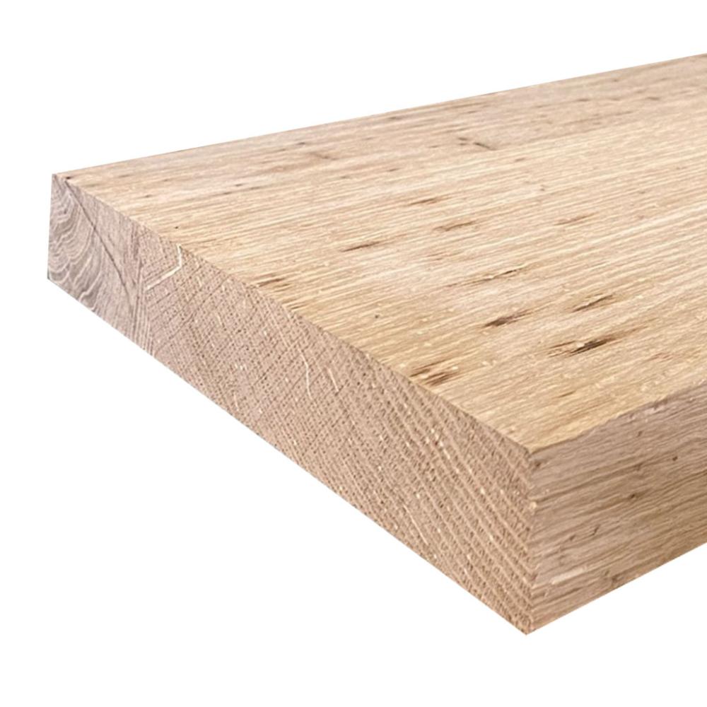 Wandplank oud eiken 60 bij 25 cm van 4 cm dik massief hout met rechte randen