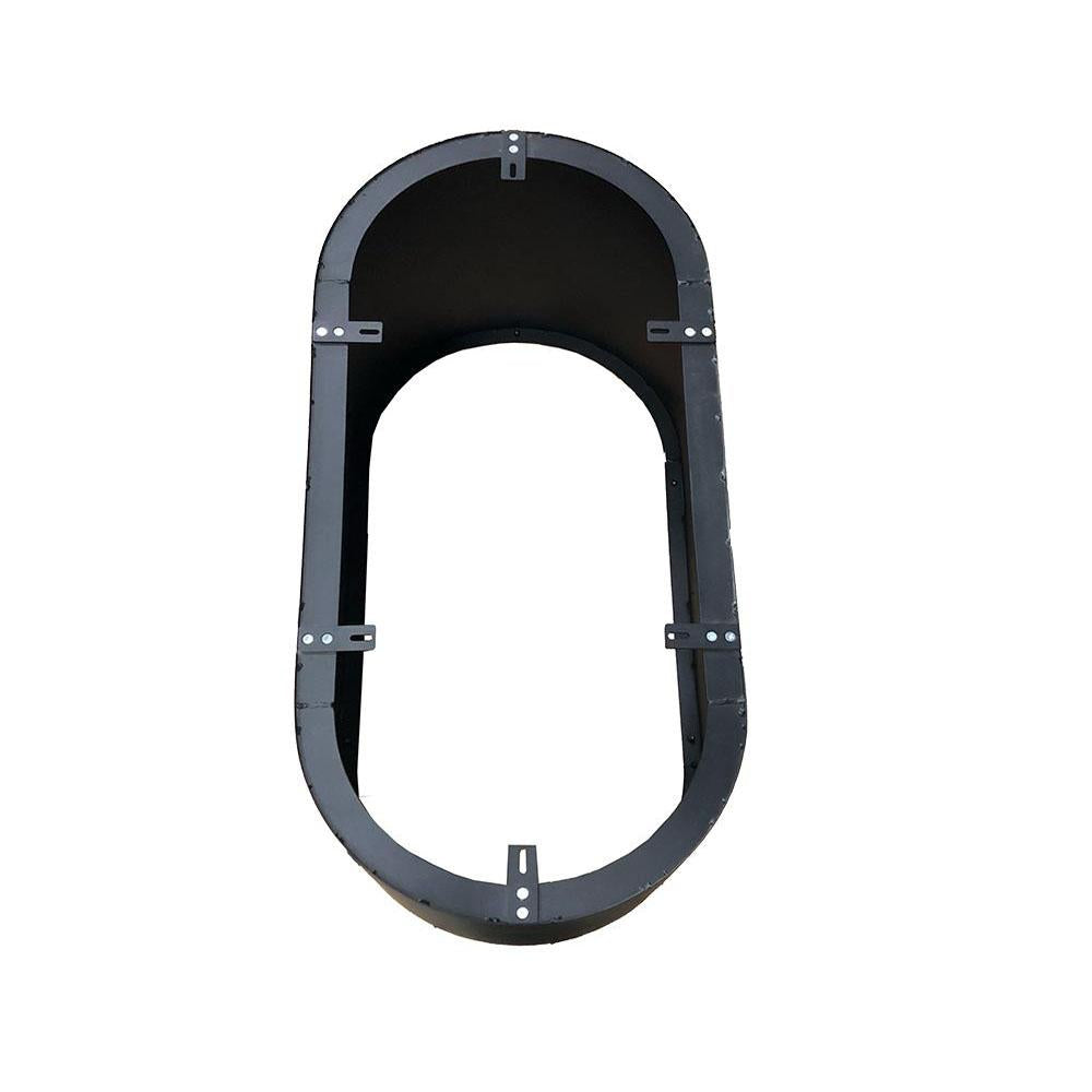 Ovale kegel tafelpoot van staal van 100 bij 50 cm en hoogte 72 cm