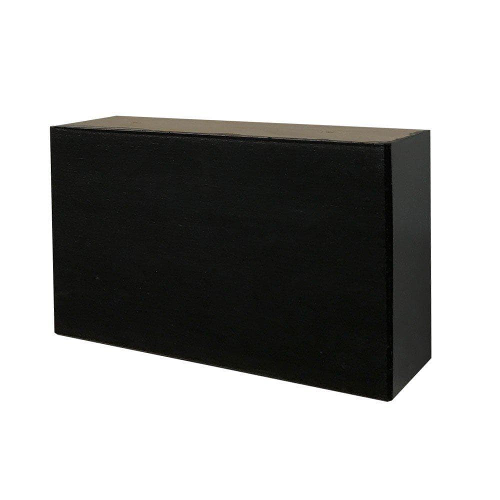 Meubelpoot zwart rechthoek 15 bij 5 cm en hoogte 9 cm van massief hout
