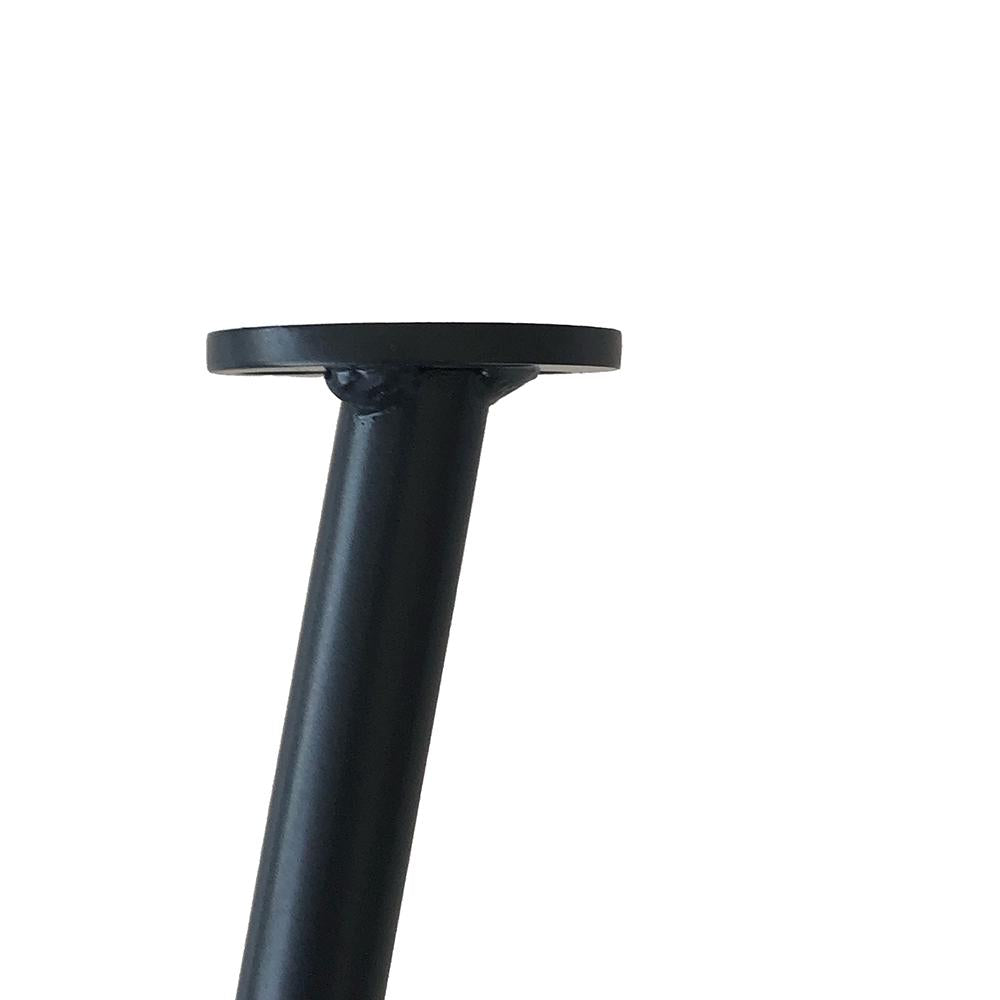 Stalen schuine meubelpoot zwart rond 1,6 cm en hoogte 38 cm