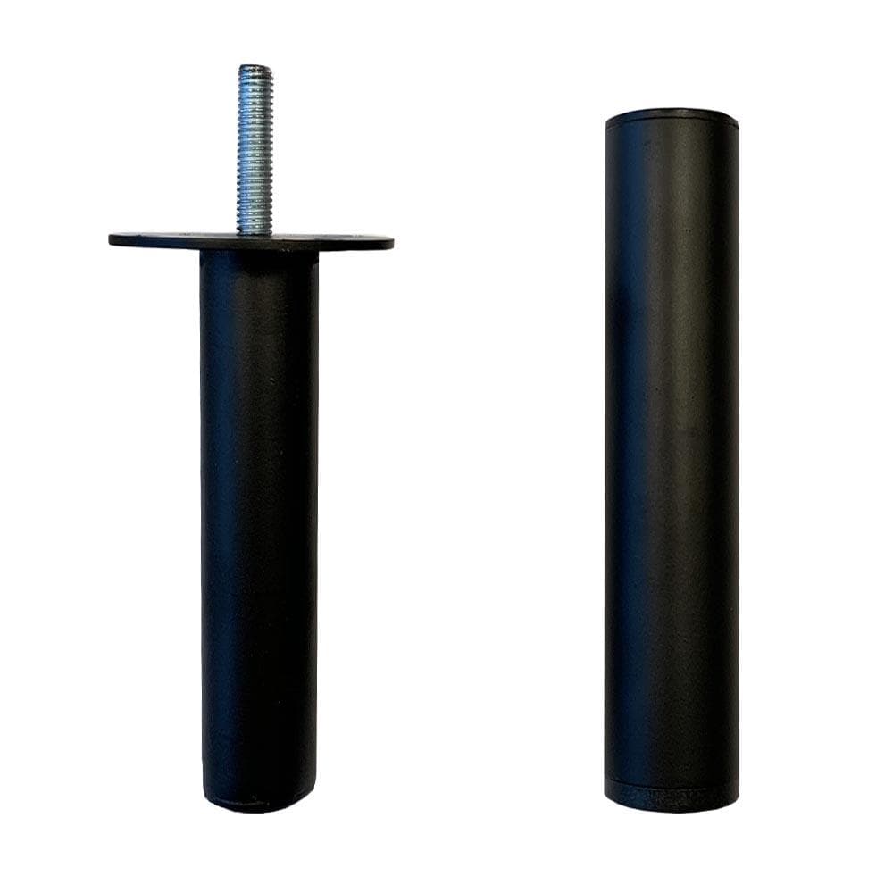 Stalen meubelpoot zwart rond ø 3 cm en hoogte 17,5 cm (M8)
