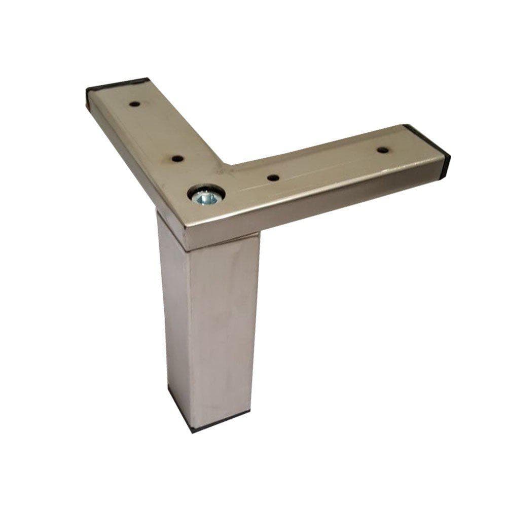 Stalen meubelpoot rvs look hoek 4 bij 4 cm en hoogte 15 cm