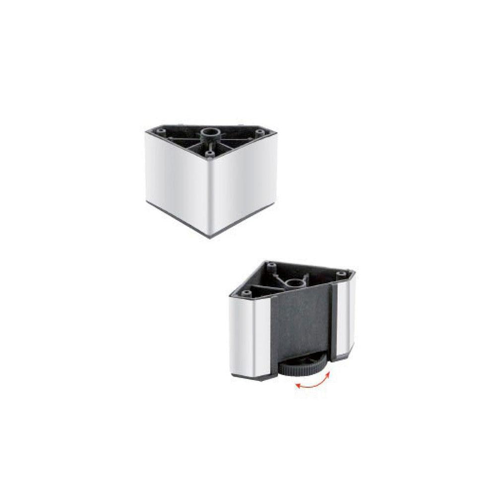 Meubelpoot rvs look vierkant 5 bij 5 cm en hoogte 8 cm van kunststof
