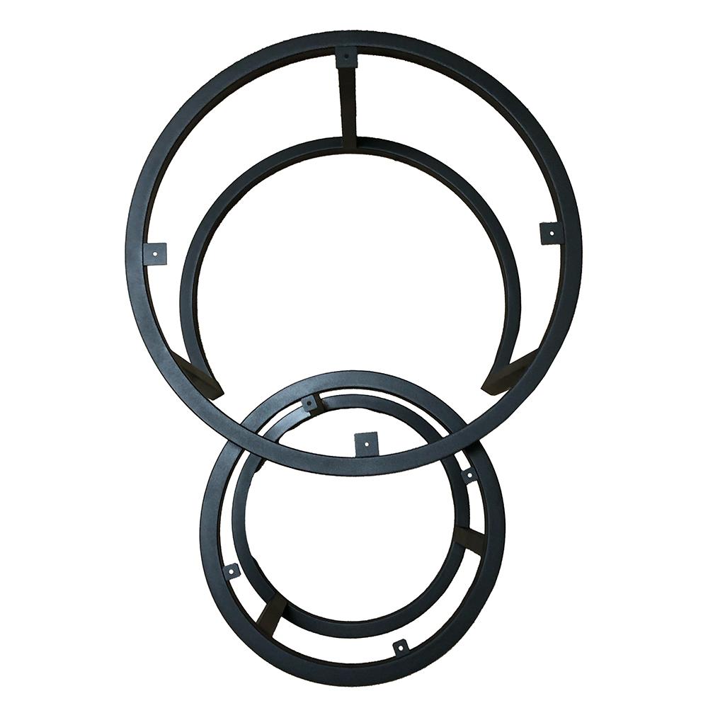 Salonset zwart rond Ø 40 cm, hoogte 37 cm en Ø 60 cm en hoogte 43 cm