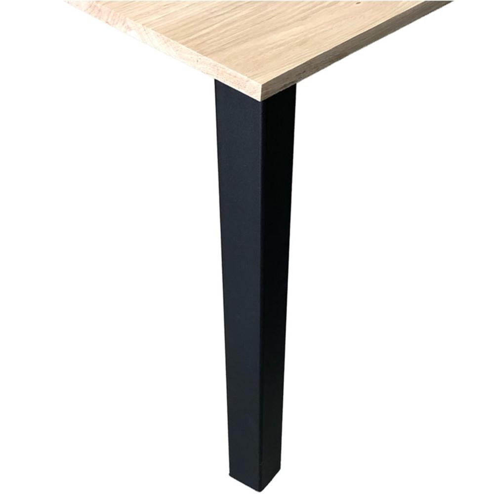 Set stalen tapse tafelpoot zwart vierkant 5 bij 5 cm en hoogte 72 cm (5 x 5 cm) - 4 stuks