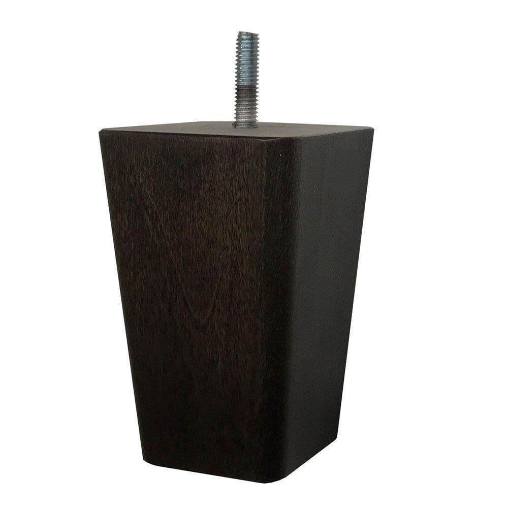 Meubelpoot bruin taps 7 bij 7 cm en hoogte 10 cm van massief hout (M8)