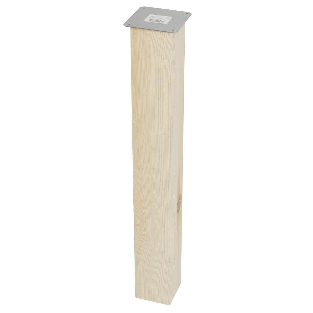 Tafelpoot vierkant 9 bij 9 cm en hoogte 72 cm van massief hout, 9 x 9 cm