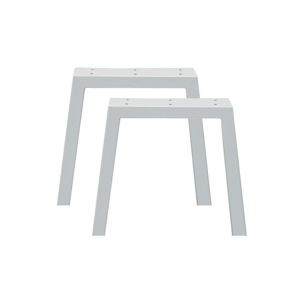 Stalen tafelpoot wit trapezium 39 bij 4 cm en hoogte 40 cm (4 x 10 cm) - 2 stuks