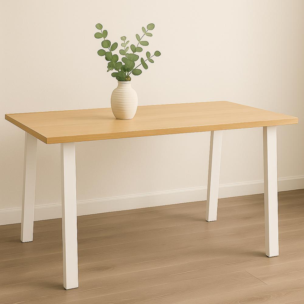 Stalen tafelpoot wit trapezium 80 bij 10 cm en hoogte 72 cm (4 x 10 cm)