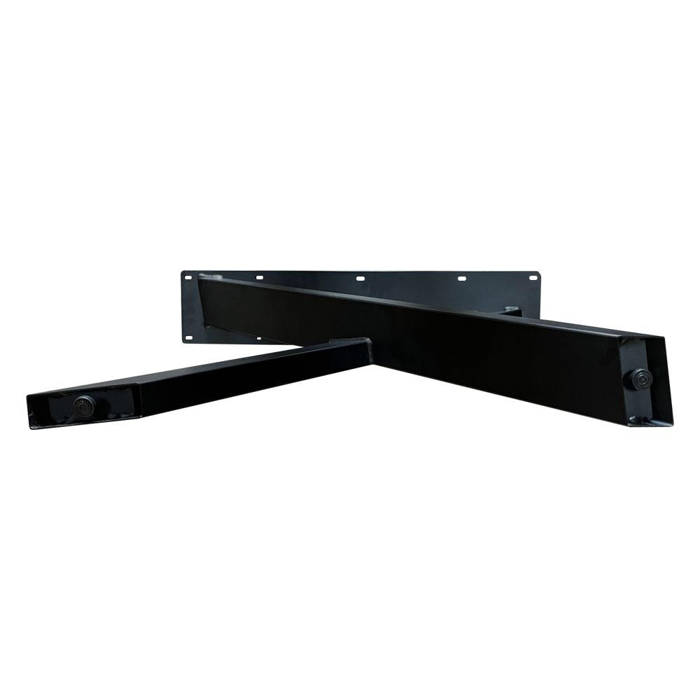 Stalen design X poot 78 bij 17 cm en hoogte 72 cm zwart (10 x 4 cm)