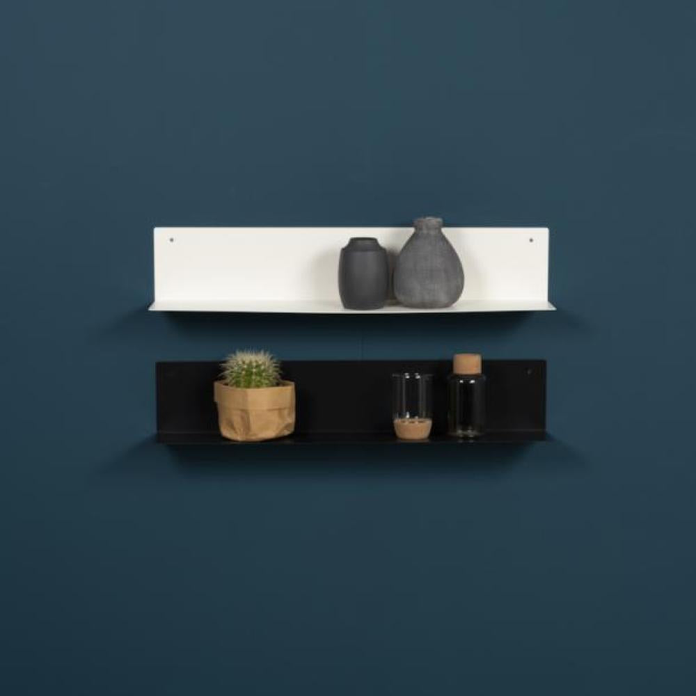 Massief stalen gevouwen plank zwart 80x15x15cm