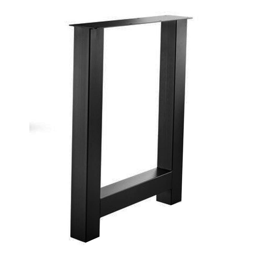 Stalen H tafelpoot zwart 78 bij 10 cm en hoogte 105 cm (10 x 10 cm)