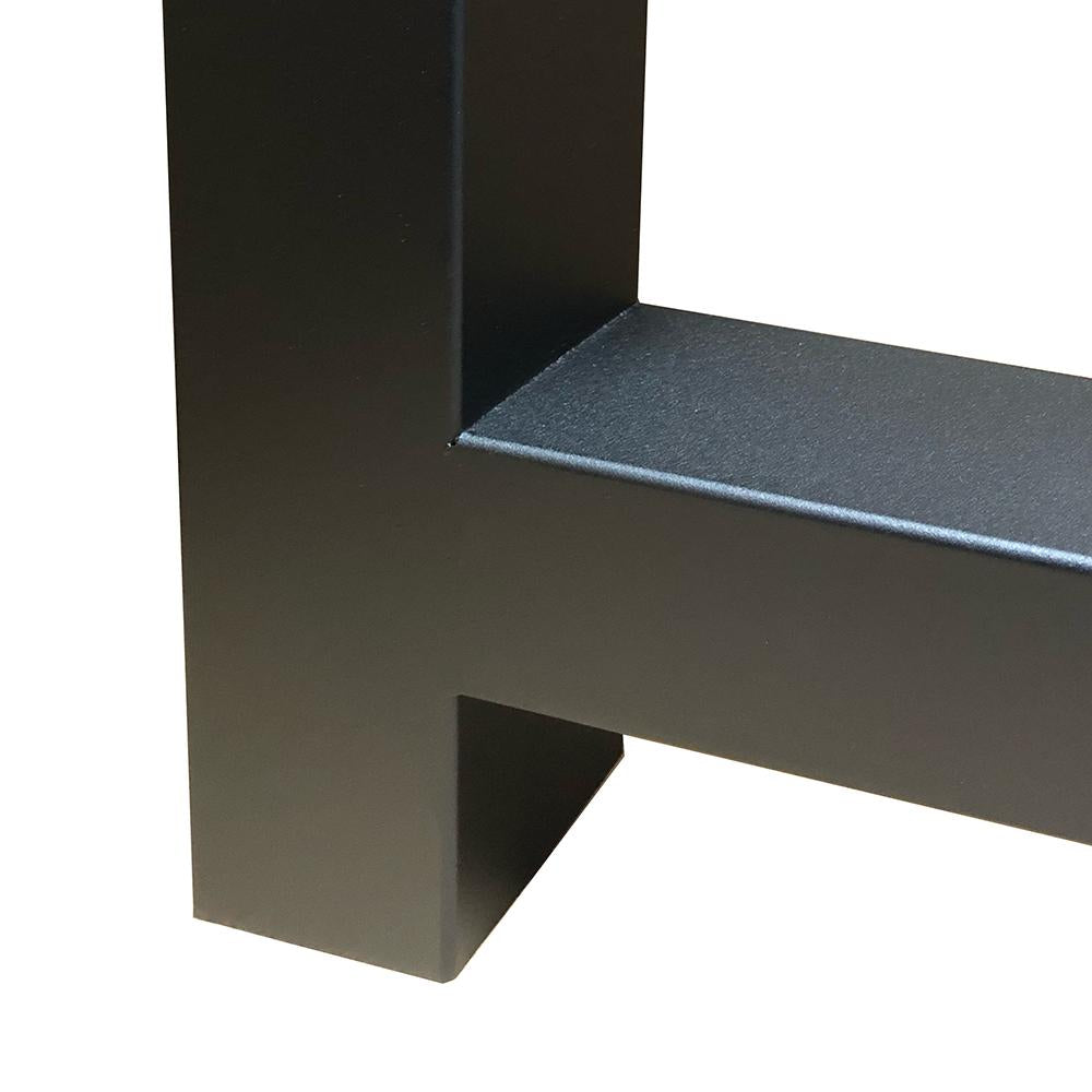 Stalen H tafelpoot zwart 60 bij 8 cm en hoogte 90 cm (8 x 8 cm)
