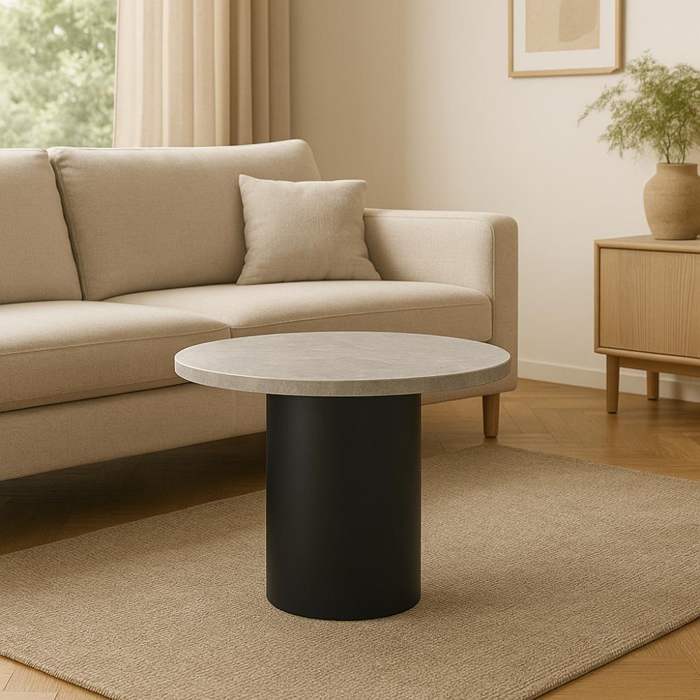 Stalen salononderstel zwart rond Ø26.5 cm en hoogte 35,5 cm