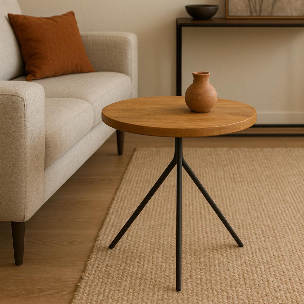 Stalen salononderstel zwart rond ø 36 cm en hoogte 39 cm (koker 1,6 cm)