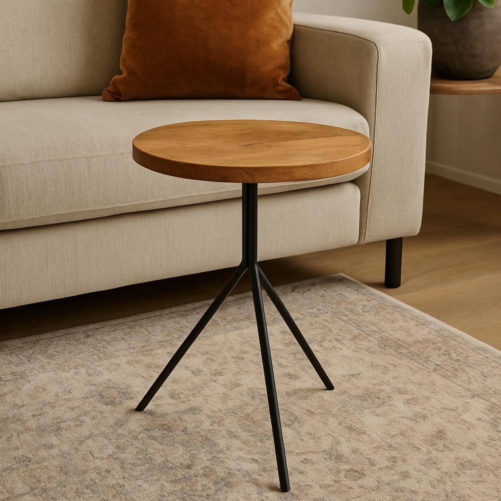 Stalen salononderstel zwart rond ø 36 cm en hoogte 55 cm (koker 1,6 cm)