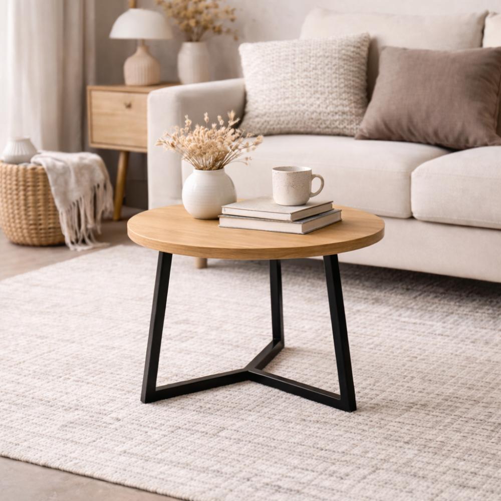 Stalen salononderstel zwart rond ø 50 cm en hoogte 36 cm (2 x 2 cm)