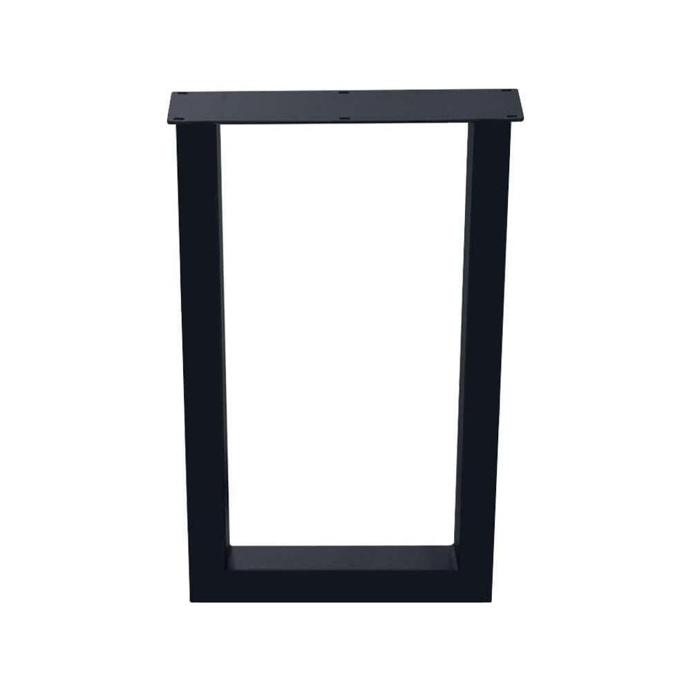 Stalen U tafelpoot zwart 60 bij 8 cm en hoogte 100 cm (8 x 8 cm)