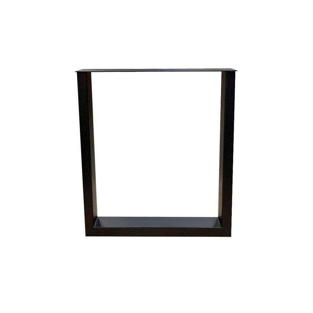 Stalen U tafelpoot zwart 70 bij 8 cm en hoogte 72 cm (8 x 4 cm)