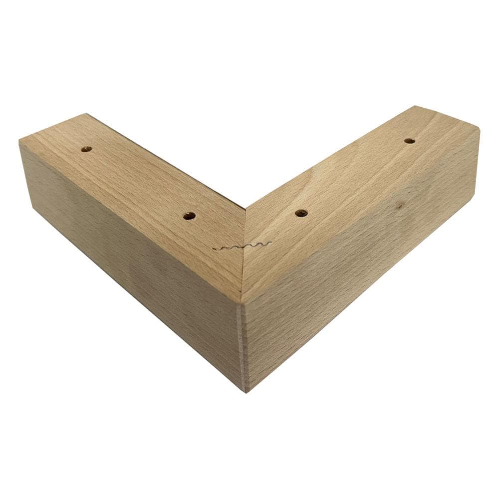 Meubelpoot  hoek 18 bij 18 cm en hoogte 4,5 cm  van massief hout