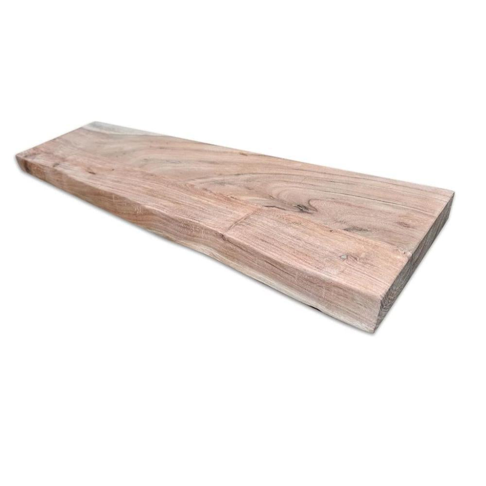 Wandplank acacia 170 bij 30 cm van 4 cm dik massief acacia hardhout met boomstamrand