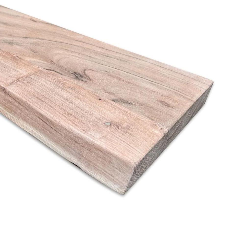 Wandplank acacia 140 bij 20 cm van 4 cm dik massief acacia hardhout met boomstamrand