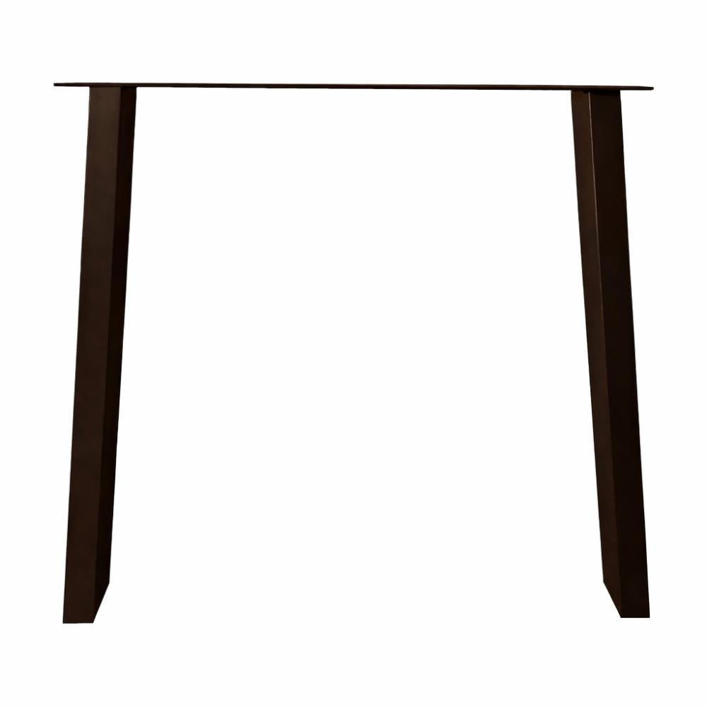Stalen tafelpoot anodic brown trapezium 80 bij 10 cm en hoogte 72 cm  (4 x 10 cm)