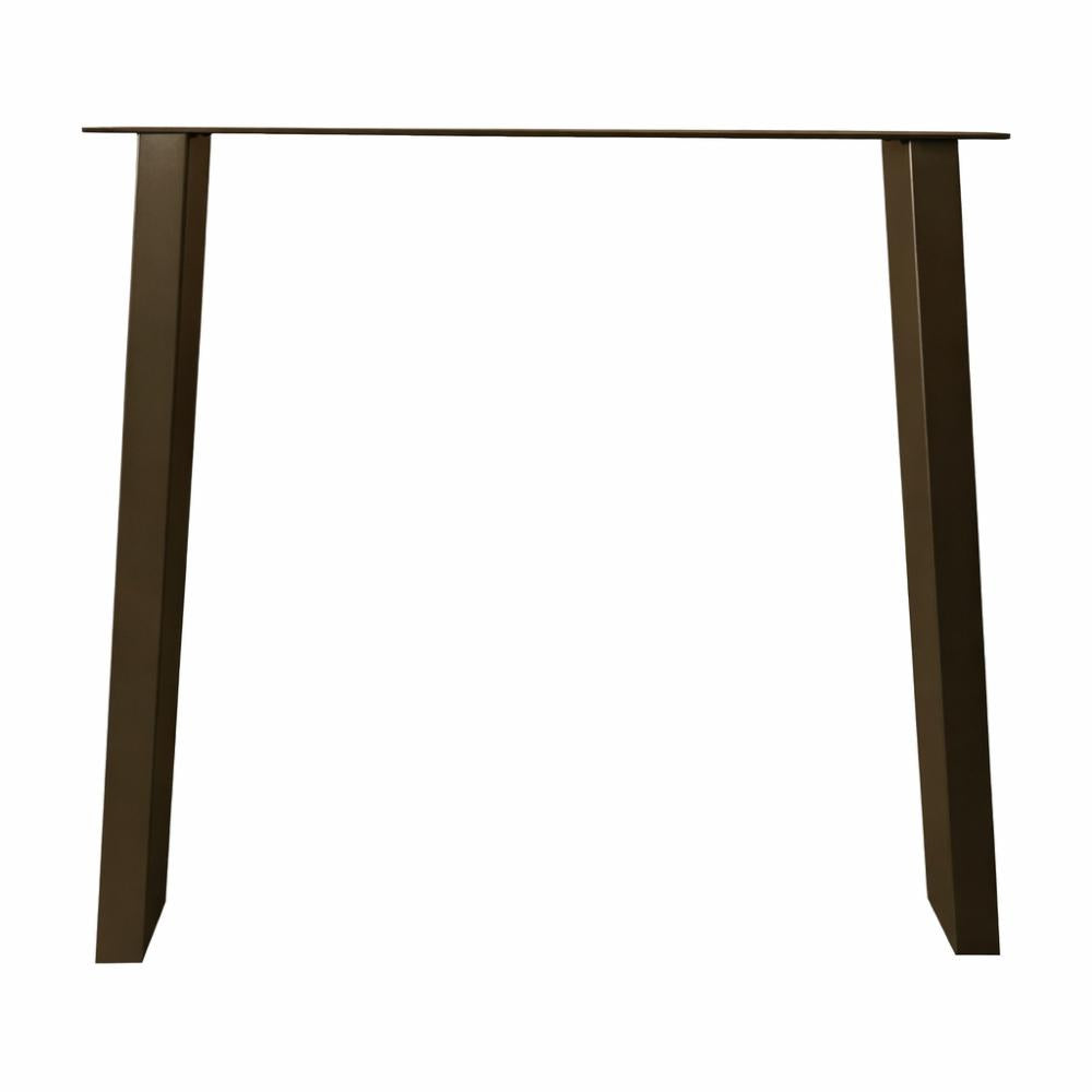 Stalen tafelpoot anodic bronze trapezium 80 bij 10 cm en hoogte 72 cm  (4 x 10 cm)