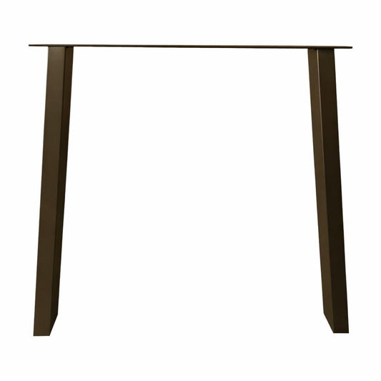 Stalen tafelpoot anodic bronze trapezium 80 bij 10 cm en hoogte 72 cm  (4 x 10 cm)