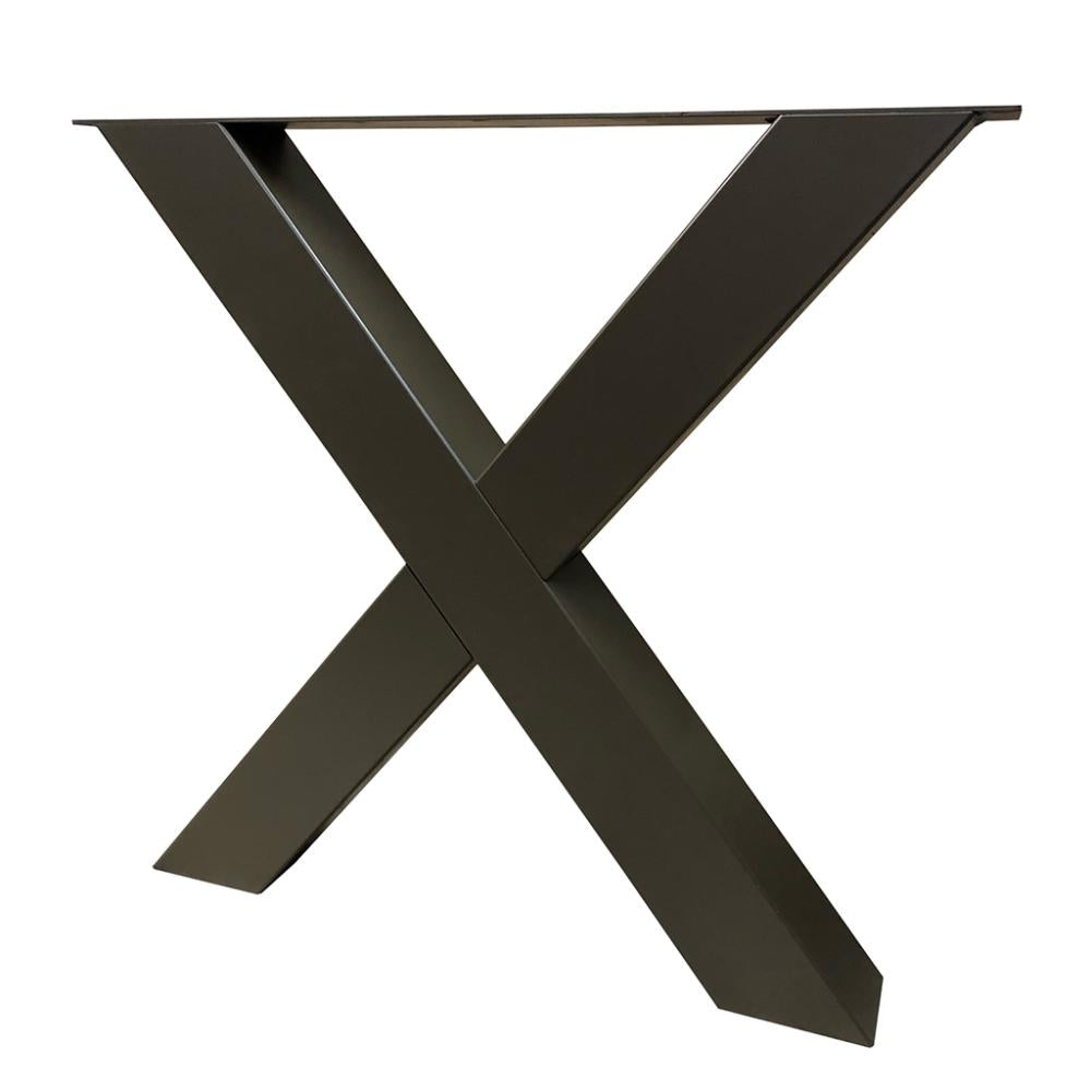 Premium stalen X tafelpoot 76 bij 10 cm en hoogte 72 cm anodic brown (10 x 10 cm)