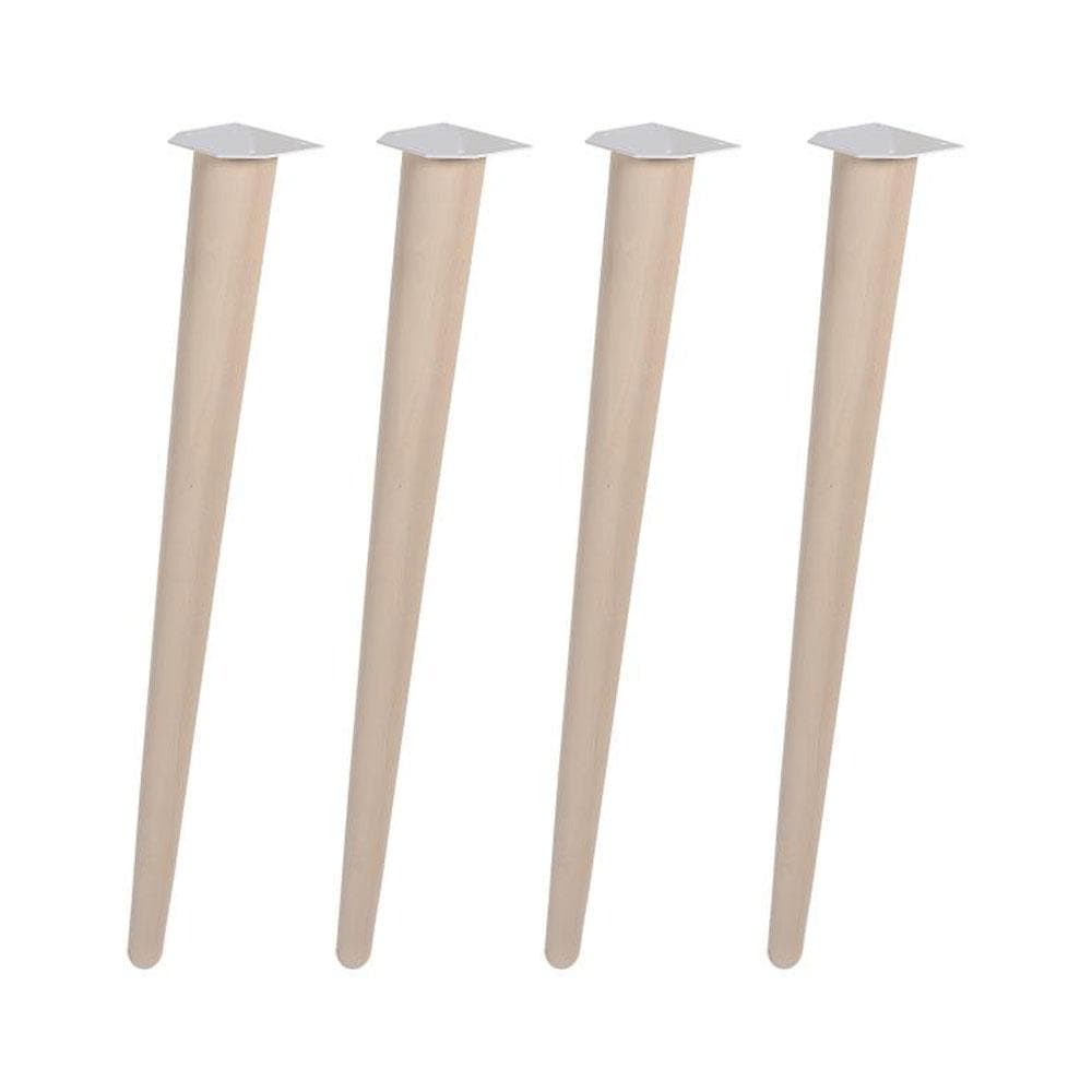 Meubelpoot  conisch Ø 3 cm en hoogte 72 cm  van massief hout - 4 stuks
