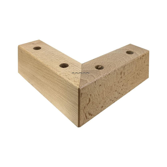 Meubelpoot  hoek 18 bij 18 cm en hoogte 6 cm  van massief hout