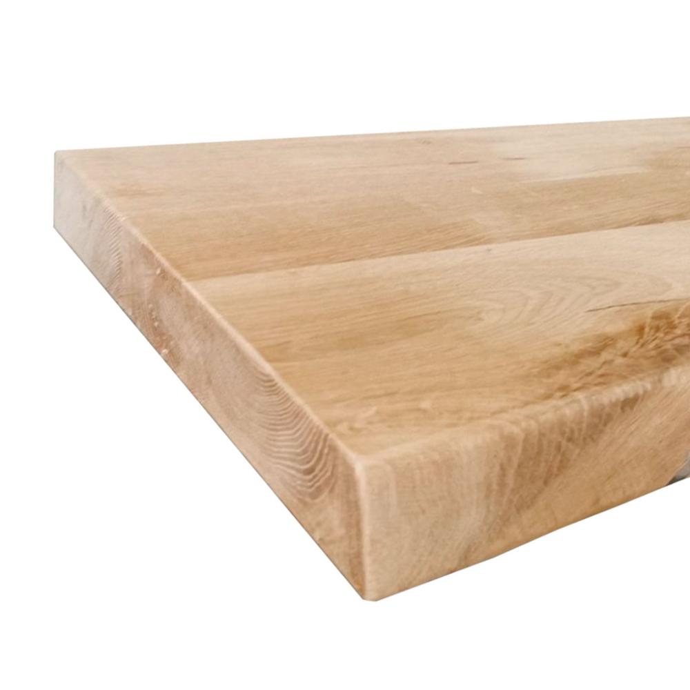 Wandplank eiken boomstam 60 bij 30 cm van 4 cm dik massief hout met voorkant boomstam rand