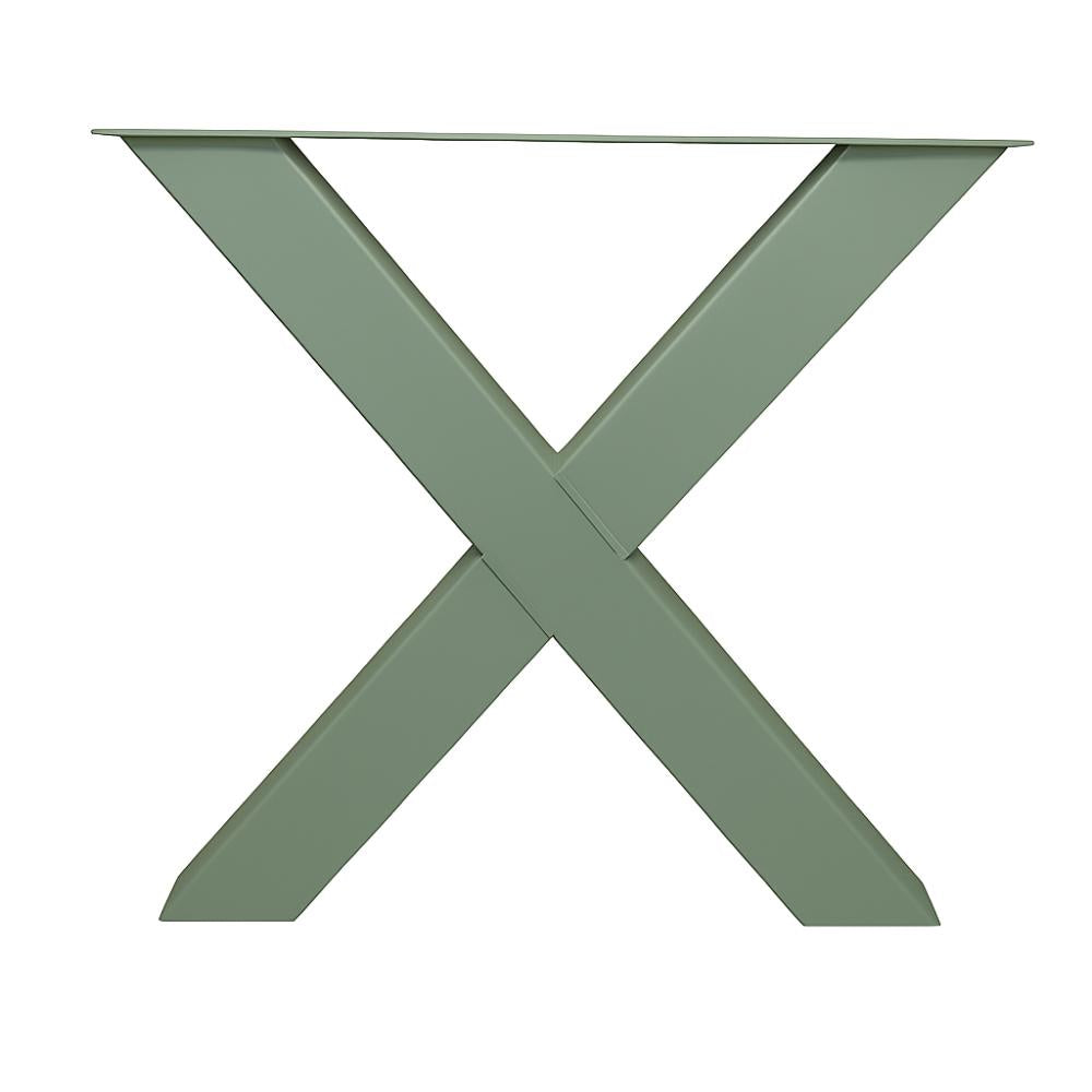 Premium stalen X tafelpoot 76 bij 10 cm en hoogte 72 cm cementgrijs (10 x 10 cm)