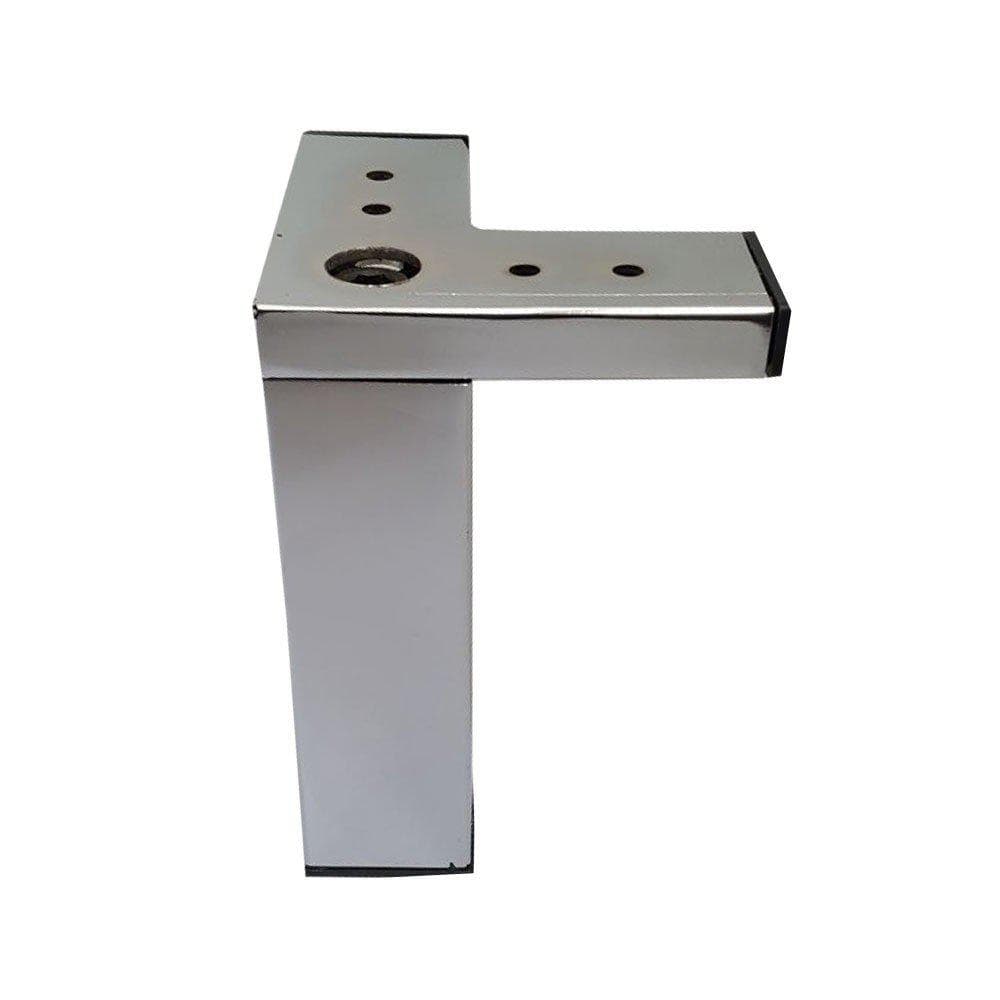 Stalen meubelpoot chroom hoek 4 bij 4 cm en hoogte 15 cm