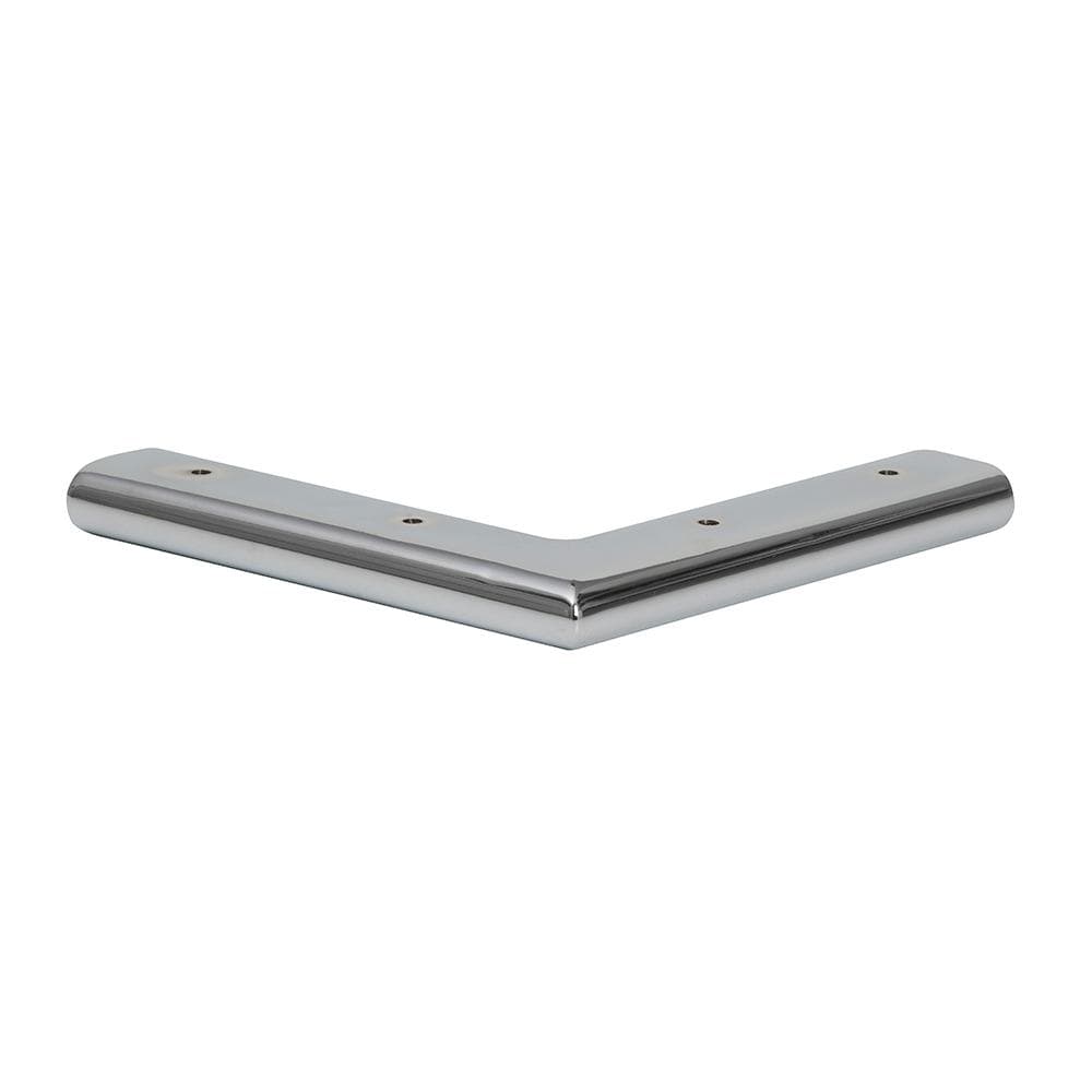 Stalen meubelpoot chroom hoek 18 bij 18 cm en hoogte 2 cm  (2 x 4 cm)