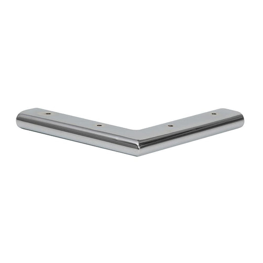 Stalen meubelpoot chroom hoek 18 bij 18 cm en hoogte 2 cm  (2 x 4 cm)