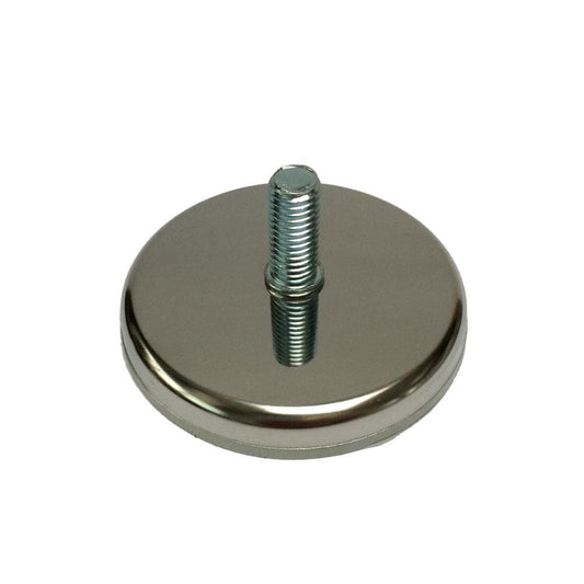 Stalen stelvoet chroom rond ø 7 cm en hoogte 1 cm  (M10)