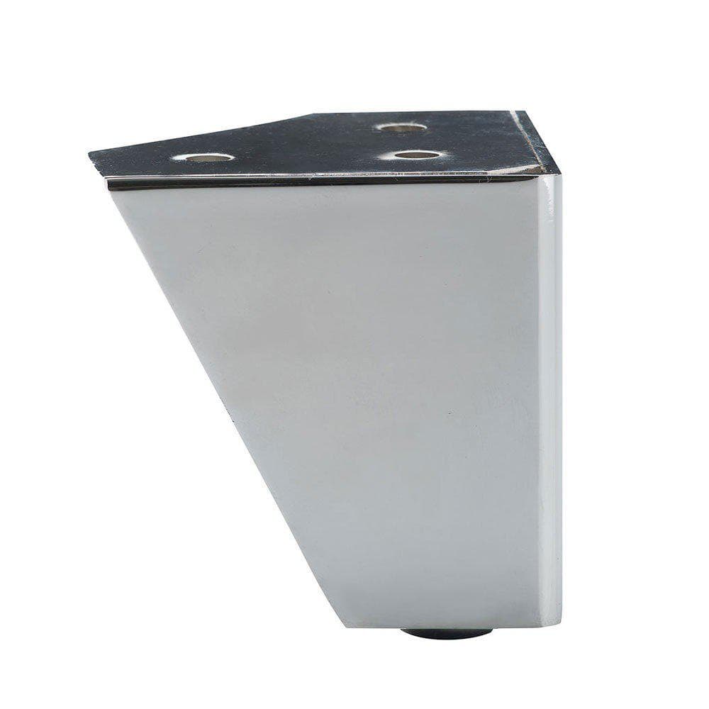 Stalen meubelpoot chroom hoek 6 bij 6 cm en hoogte 6,5 cm