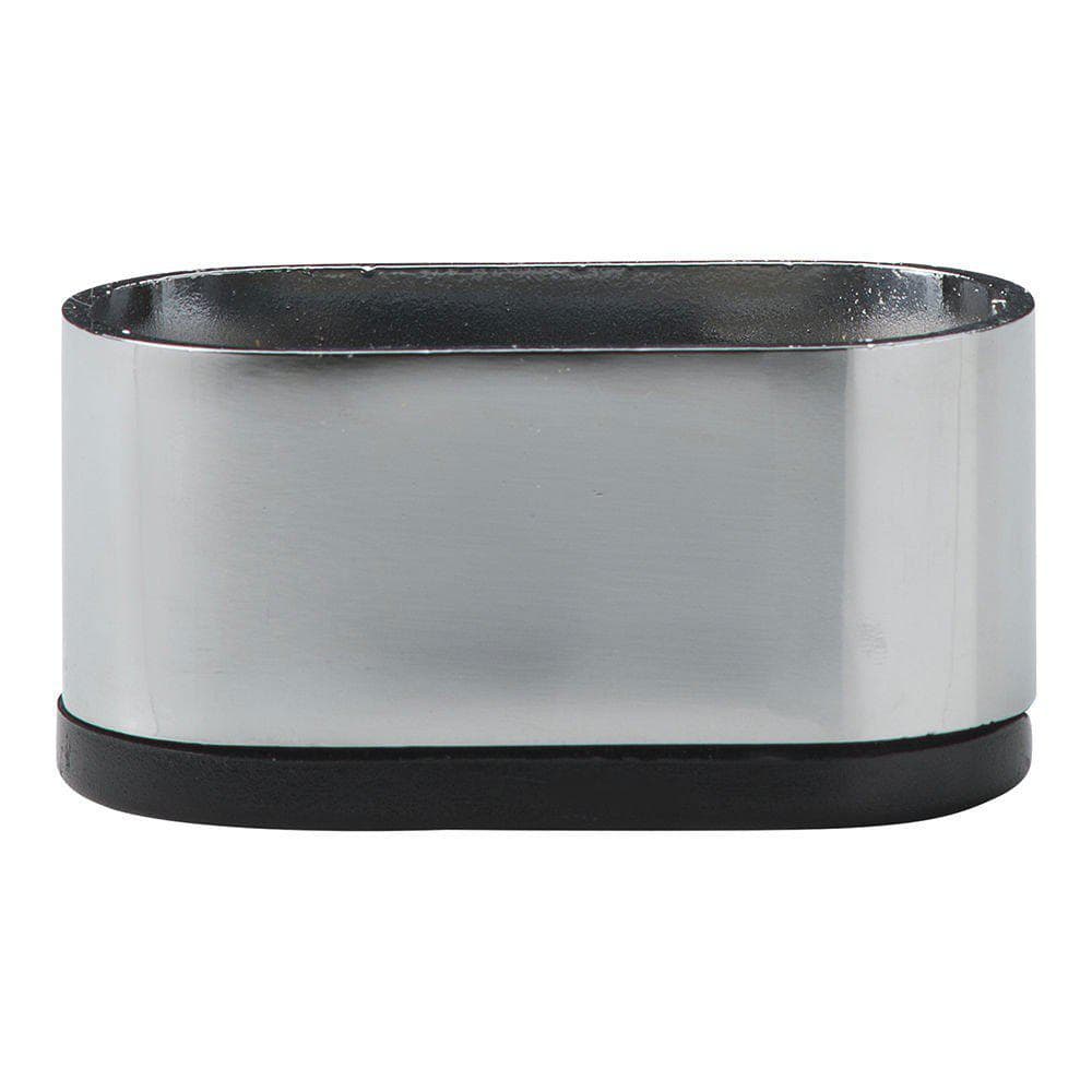Stalen meubelpoot chroom ovaal 6 bij 3 cm en hoogte 3 cm  (3 x 6 cm)
