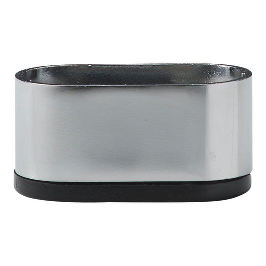 Stalen meubelpoot chroom ovaal 6 bij 3 cm en hoogte 3 cm  (3 x 6 cm)